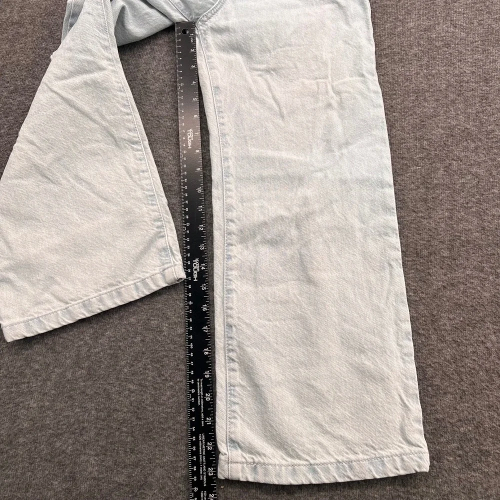 Cat & Jack Kids Girls Wide Leg Jeans Light Wash Blue Size 12 Adjustable Waist